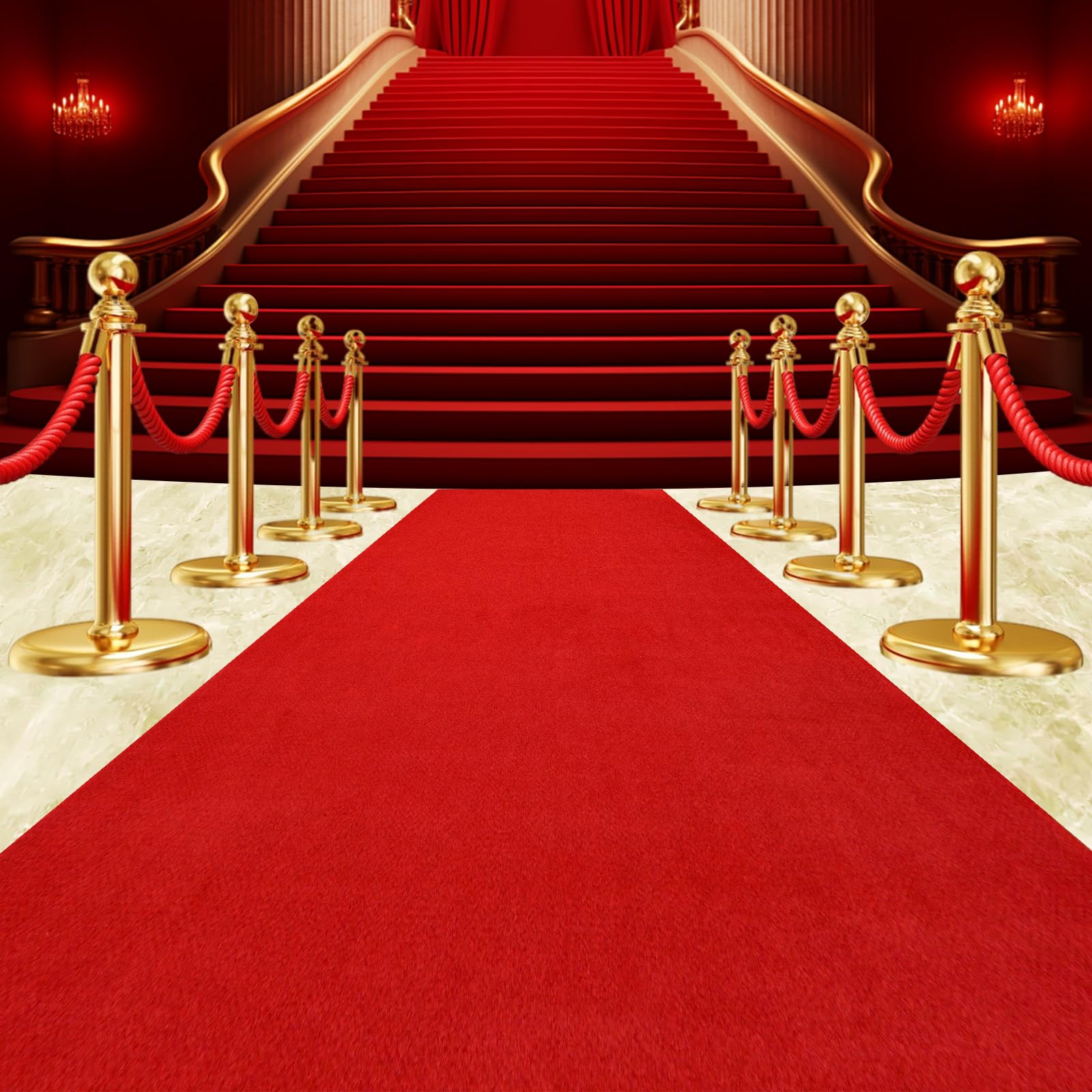 AEHISDHIE red carpet runner laid out for an elegant 3x15 ft aisle.