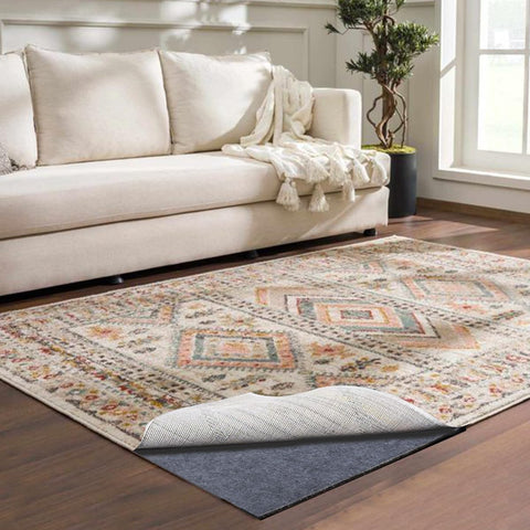 AEHISDHIE rug pad helps keep fixed rugs in place on most floors.
