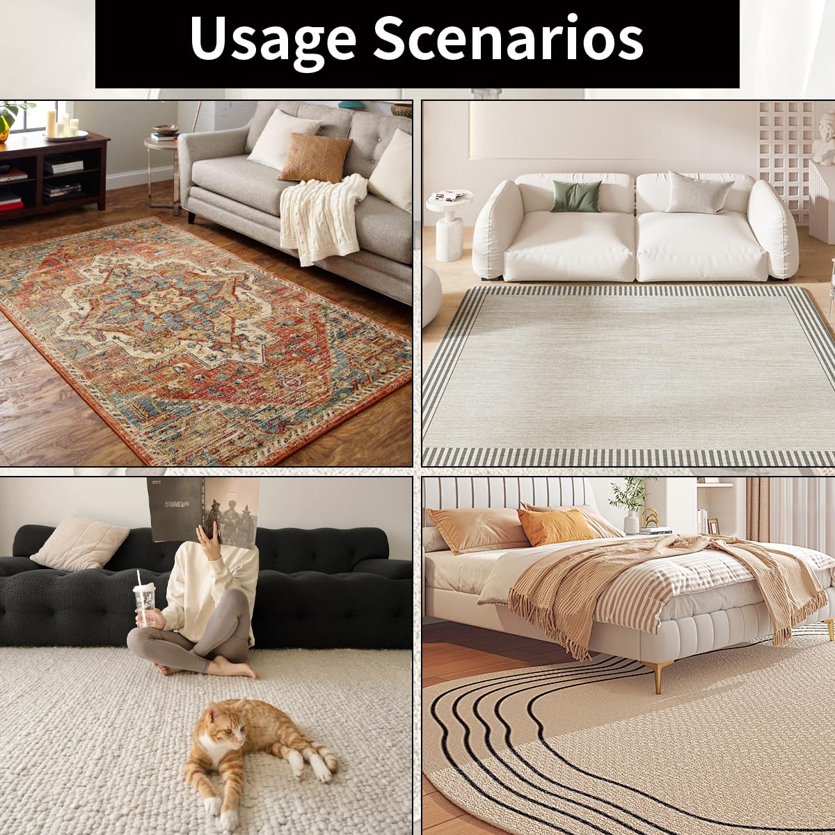 AEHISDHIE mylar insulation rug pad reduces noise and provides warmth.