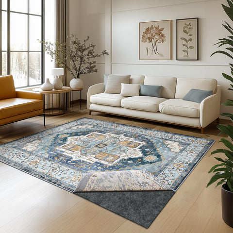 AEHISDHIE Non-slip bottom grips floors firmly for safer rug placement