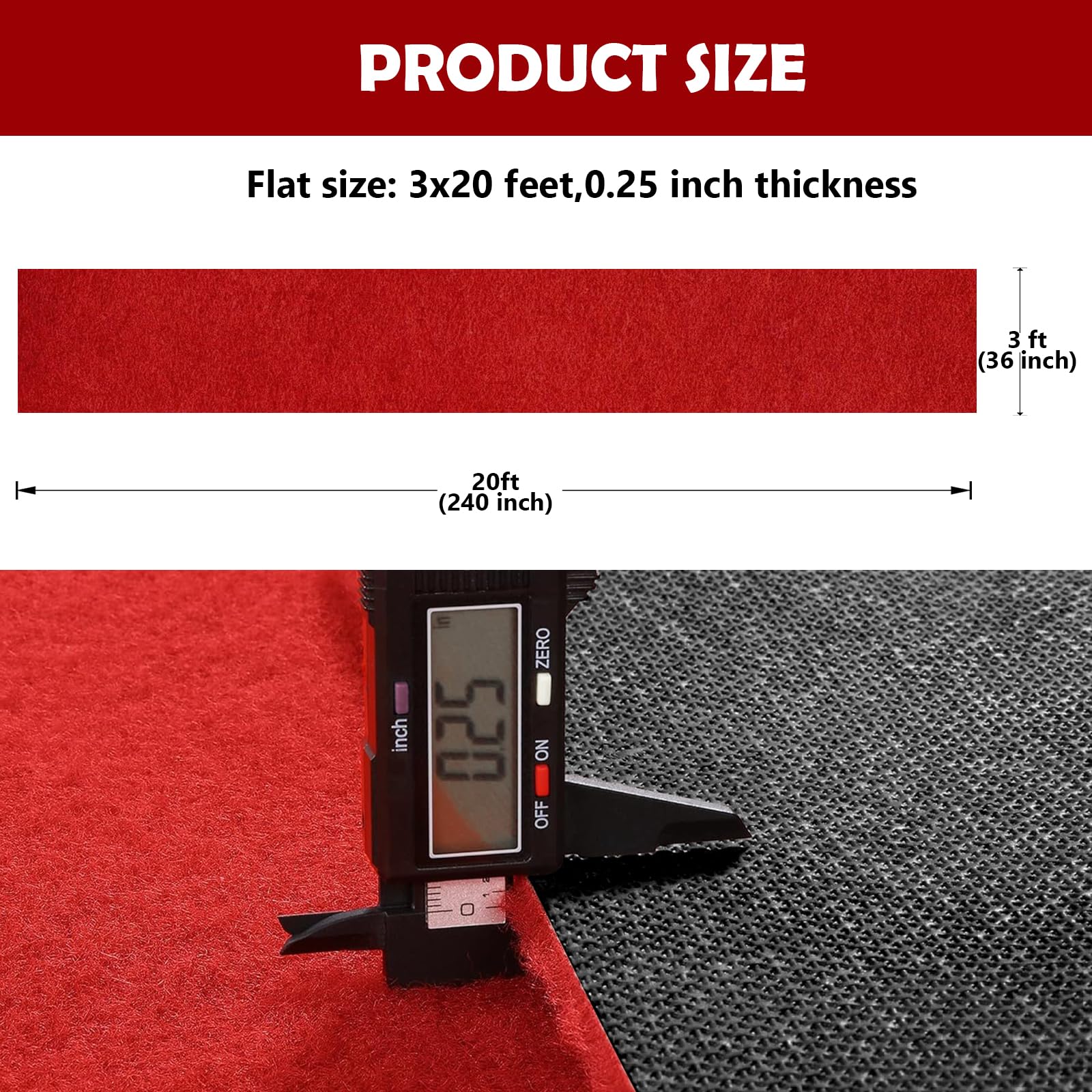 AEHISDHIE non-slip backing keeps the red carpet in place on multiple floor types