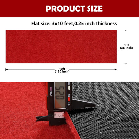 AEHISDHIE red carpet runner backing detail shows secure grip on floor