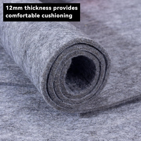 AEHISDHIE rug pad underlay adds soft cushioning under rugs for comfort.