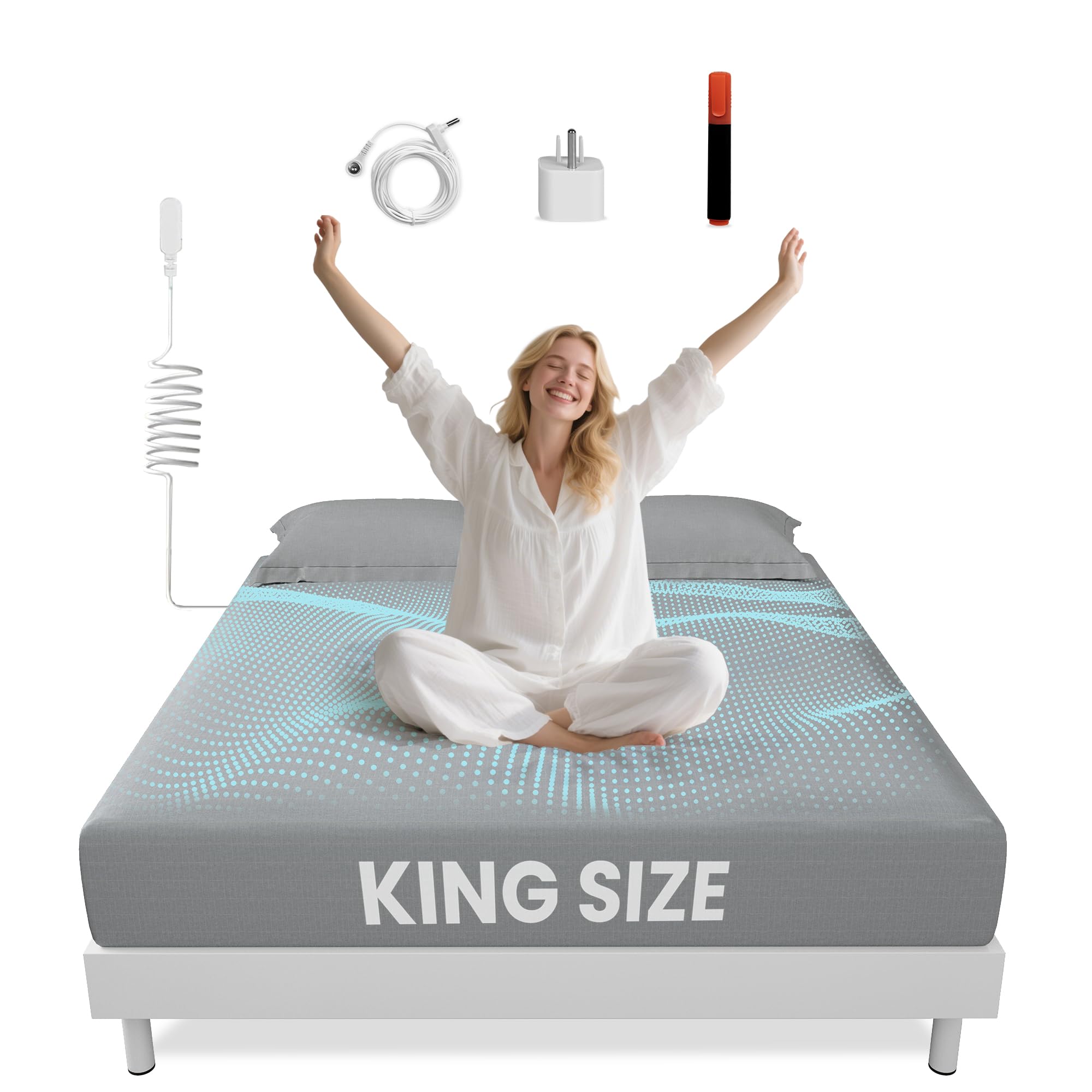 Aekenr grounding sheet king size cover on bed for grounding and comfort.