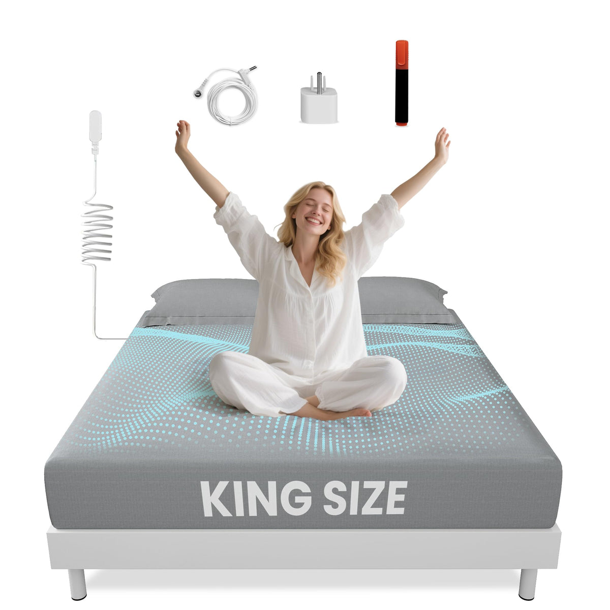 Aekenr grounding sheet king size cover on bed for grounding and comfort.