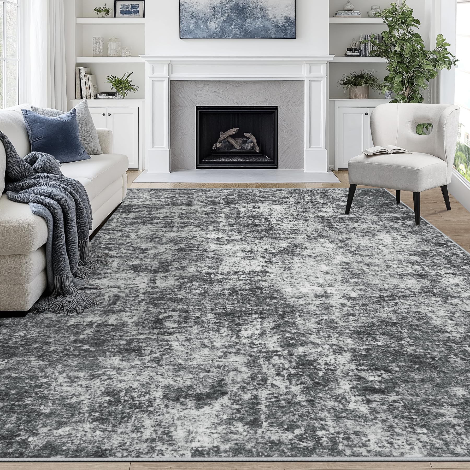 Aelenmu 8x10 area rug with abstract pattern adds modern style to living rooms