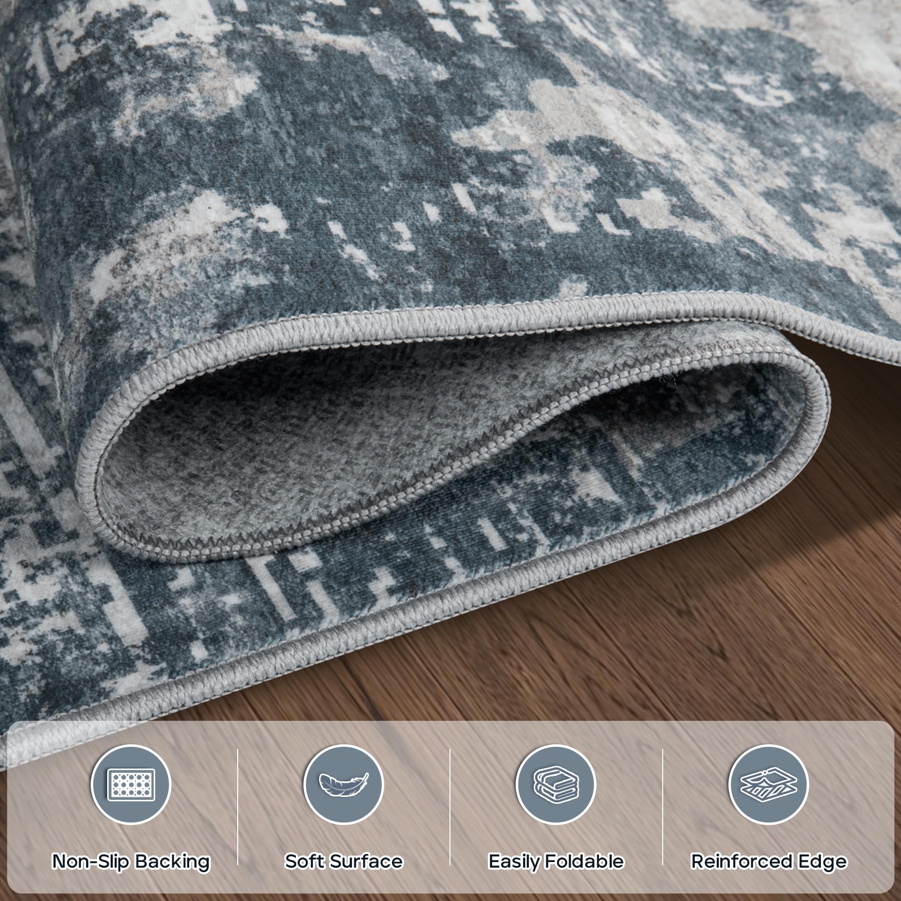 Aelenmu 8x10 area rug features pet and kid friendly softness