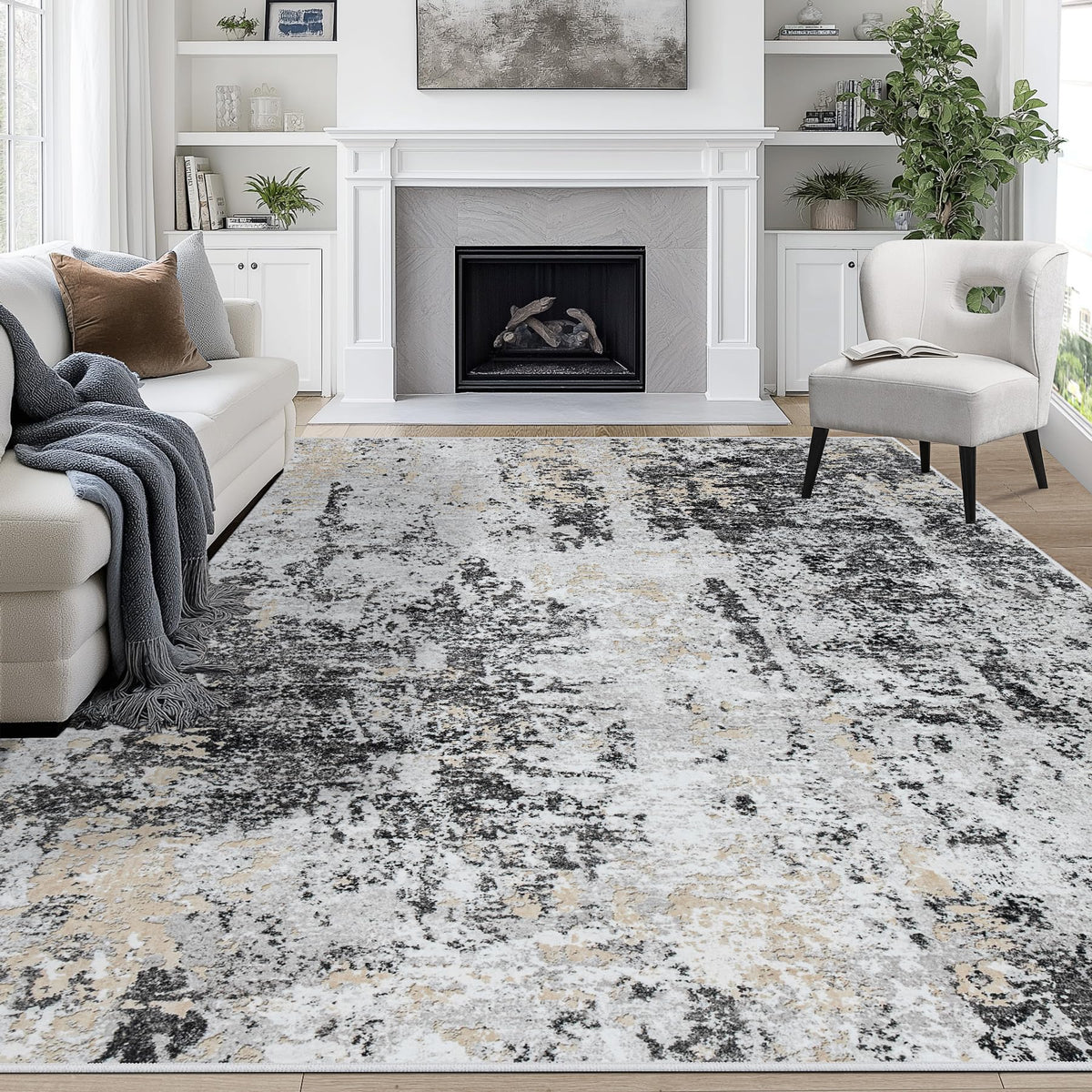 Aelenmu 8x10 rug close-up reveals soft faux-wool texture for cozy underfoot comfort.