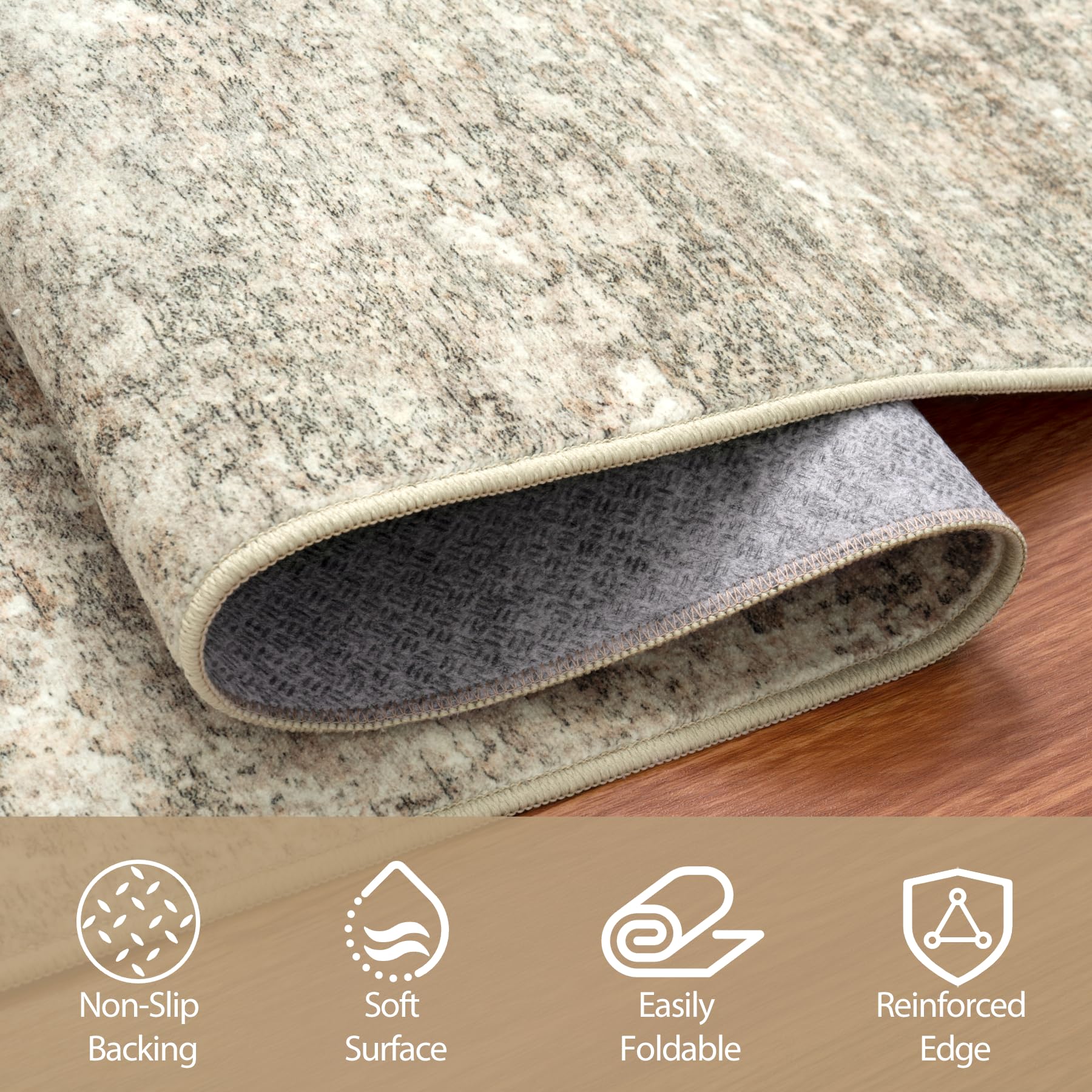 Aelenmu machine washable rug simplifies care and maintenance.