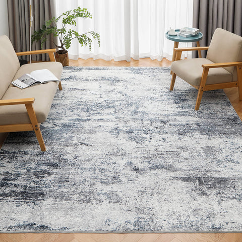 Aelenmu non-slip rug with rubber backing prevents sliding on hard floors