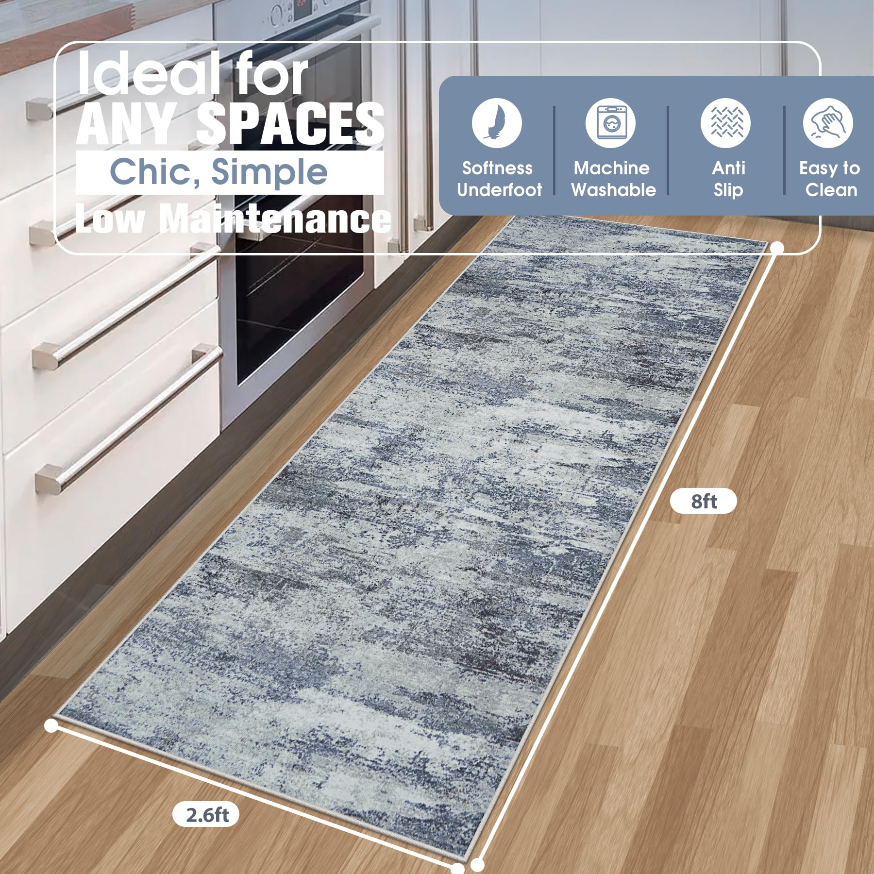 Aelenmu low-pile soft faux wool rug for smooth underfoot.