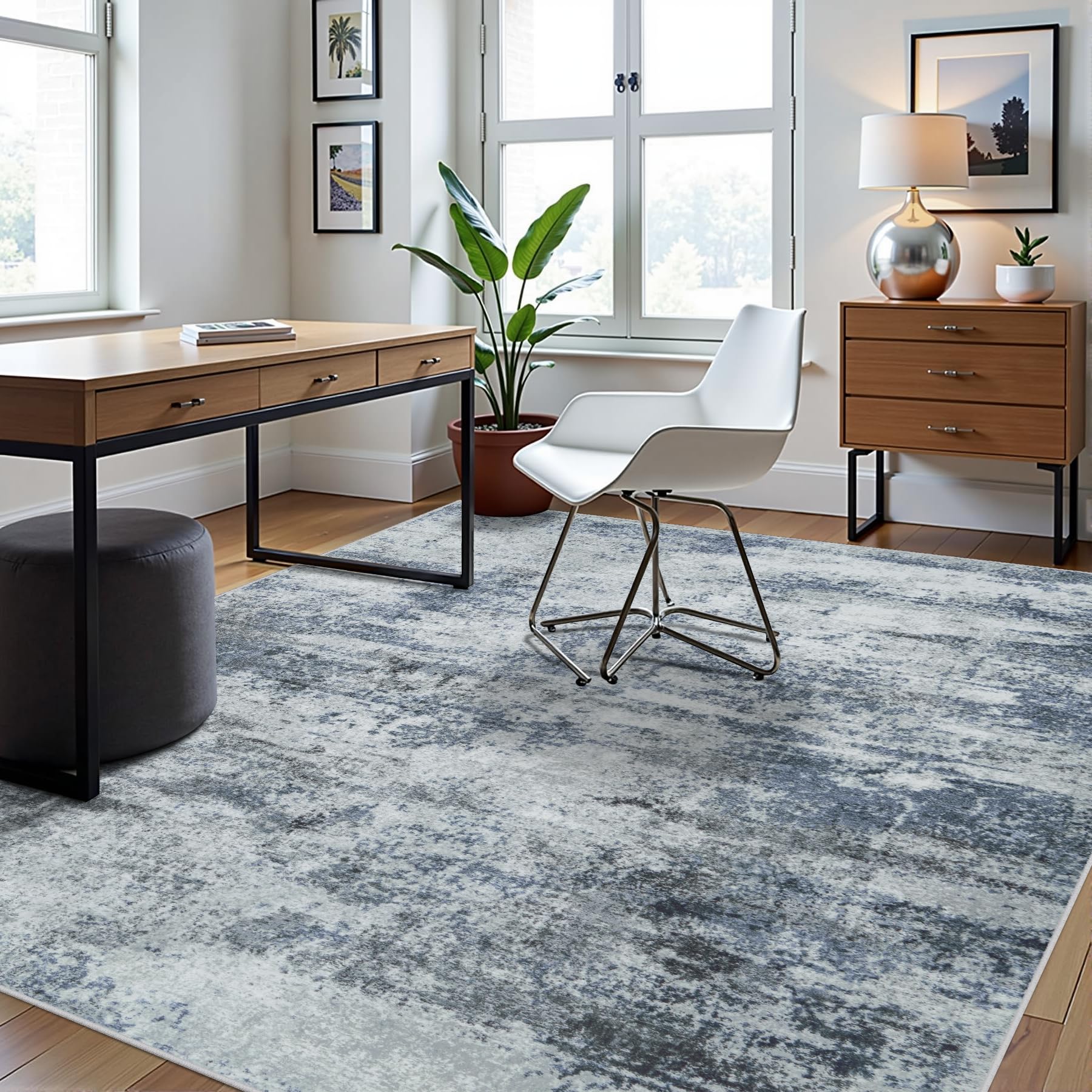 Aelenmu 6x9 rug protects floors and adds cozy ambiance.
