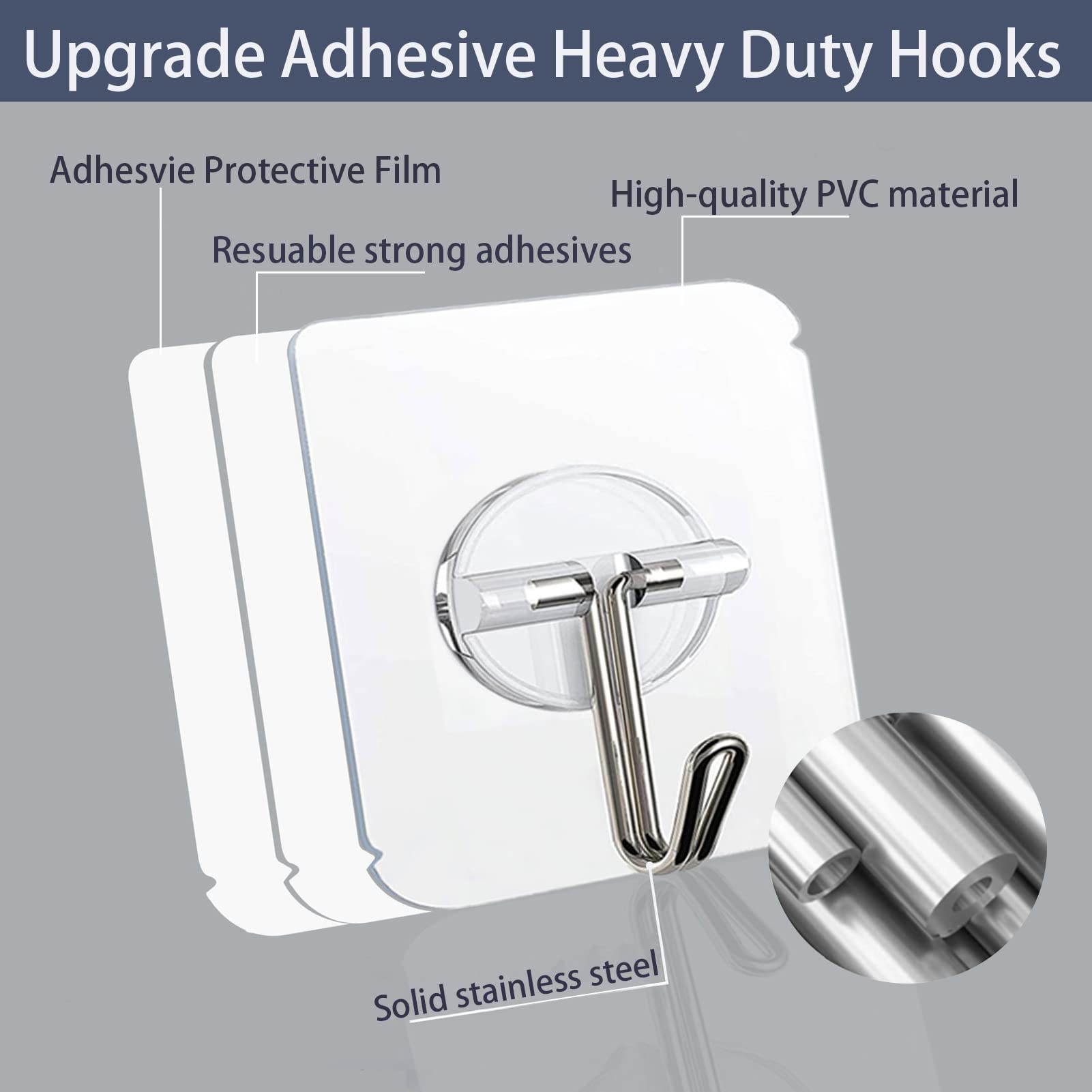 Aellabus transparent adhesive hook blends with wall surfaces.