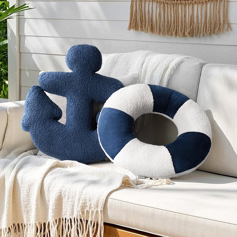 AELS anchor lifebuoy pillow making a charming beach house gift idea