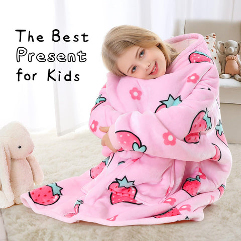 Aemicion pink strawberry gift hoodie loved by kids for birthdays and holidays.