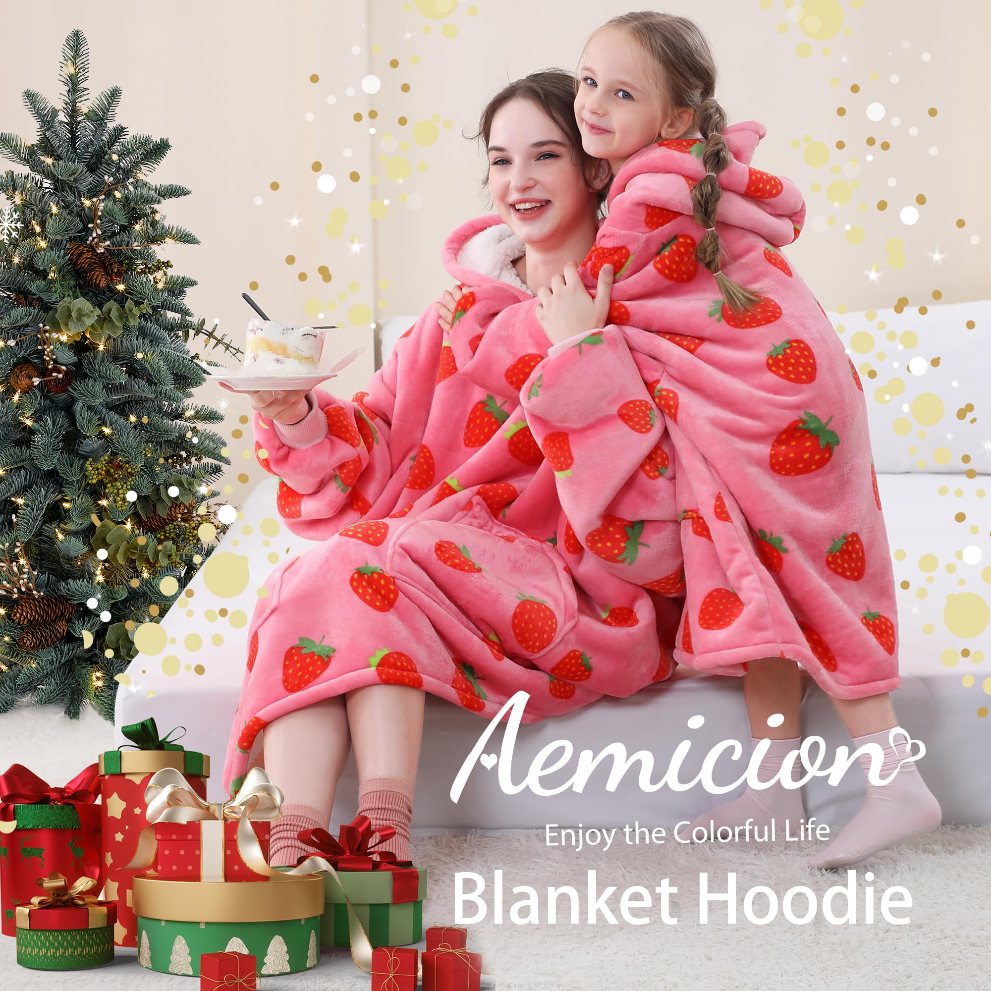Aemicion strawberry blanket hoodie is gift-ready for birthdays and holidays