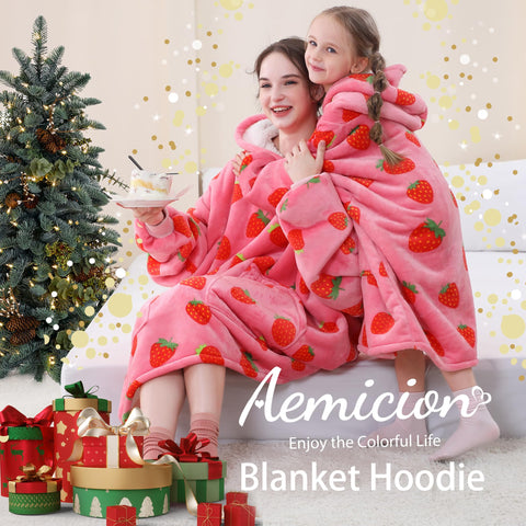 Aemicion strawberry blanket hoodie is gift-ready for birthdays and holidays