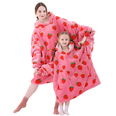 Aemicion Strawberry Blanket Hoodie 6XL fit offers roomy warmth for everyone