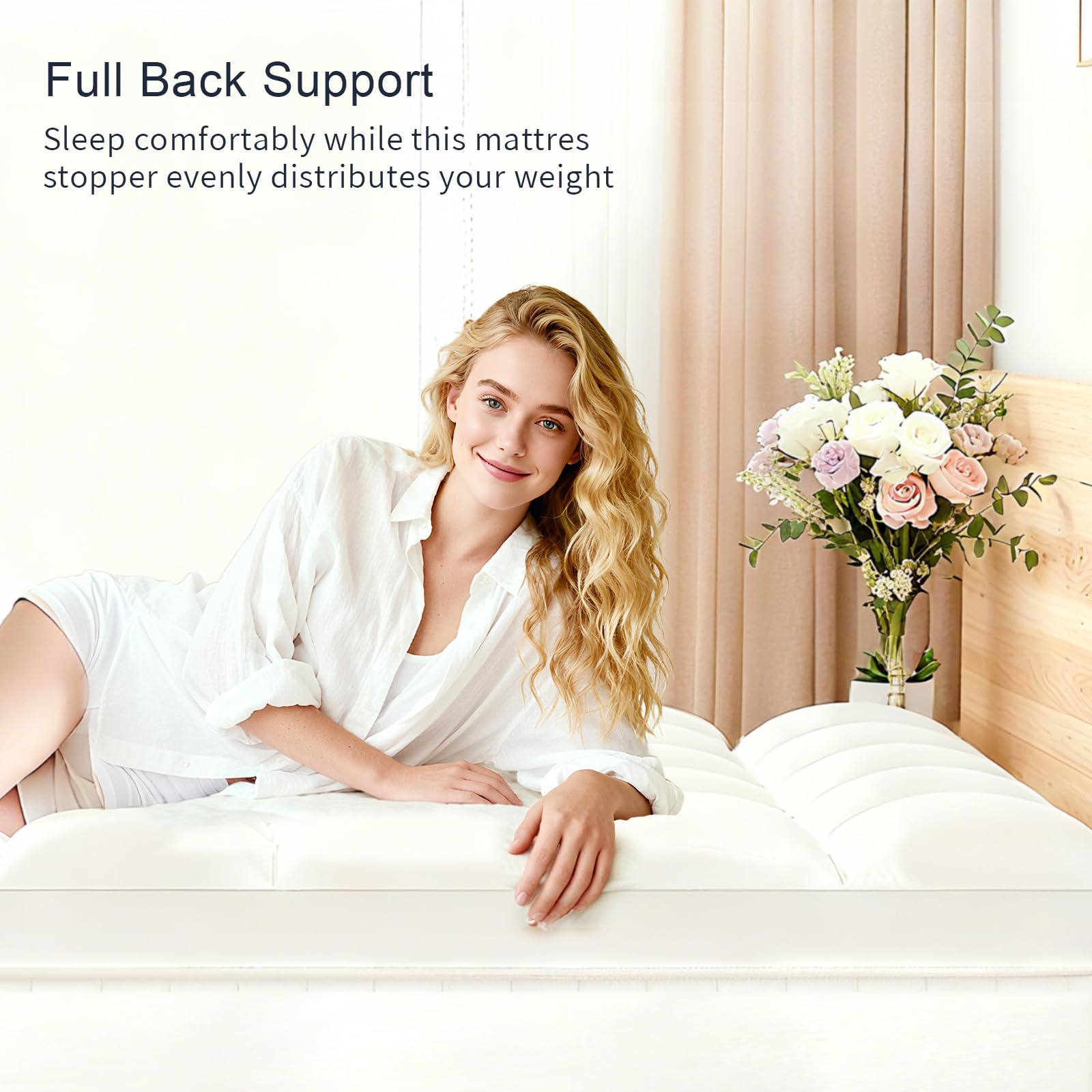 Aemicion-topper-machine-washable-cover enables easy cleaning and care.