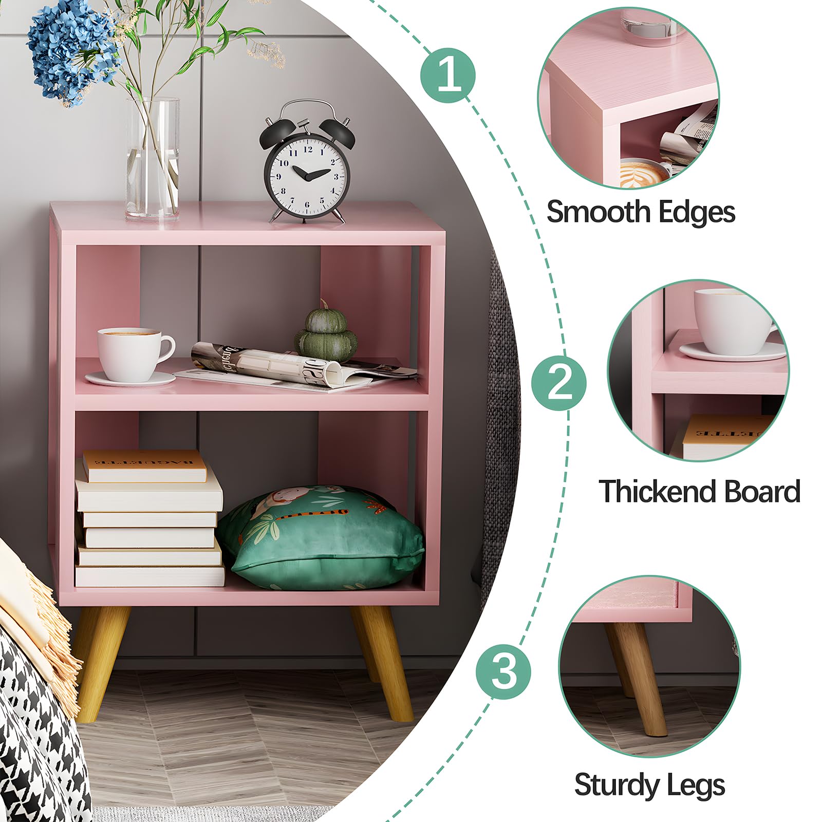 Aenuert compact bedside table ideal for bedrooms and study corners.