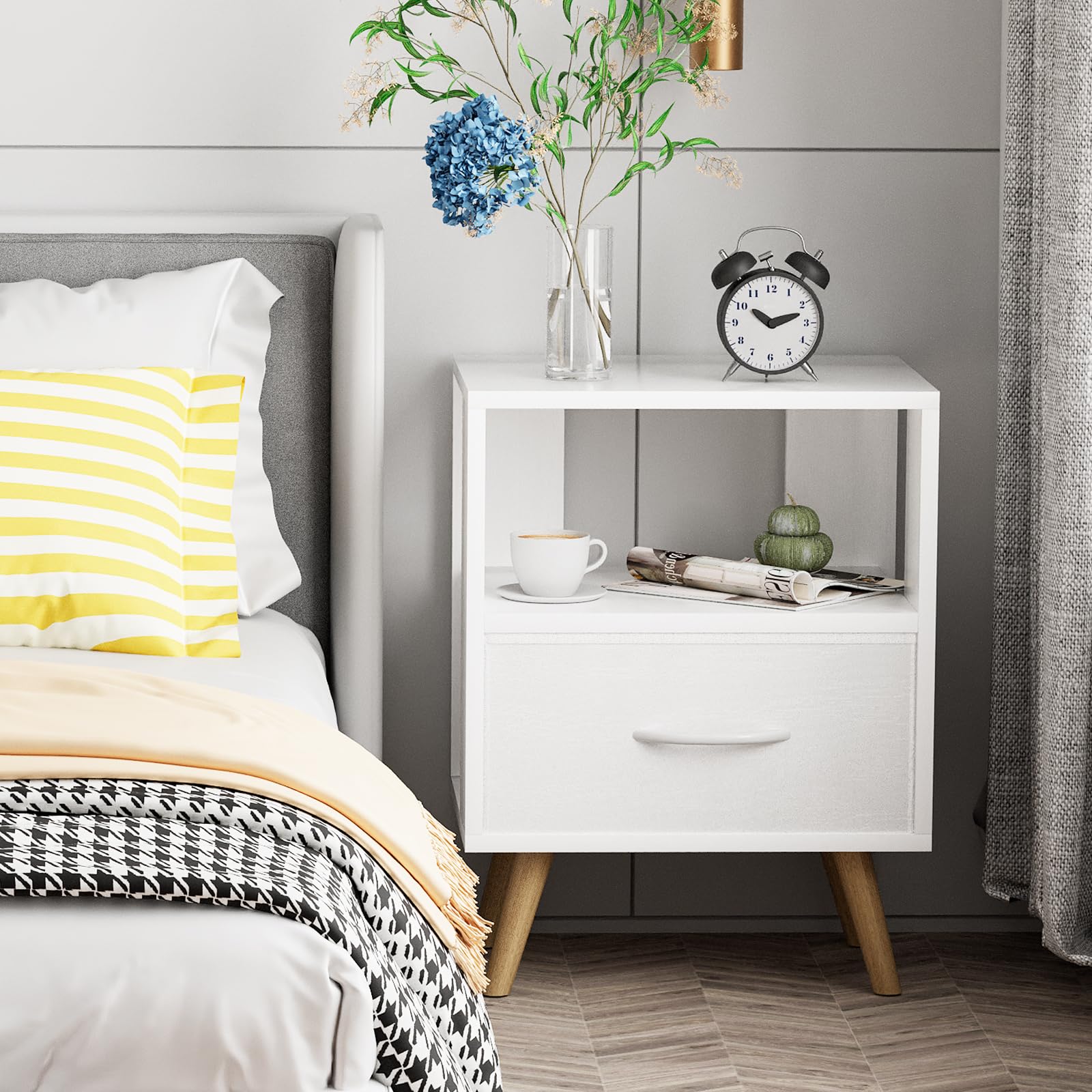 Aenuert night stand easy assembly with clear guide