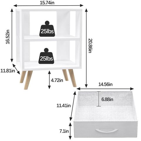 Aenuert night stand two-tier design ideal for small spaces