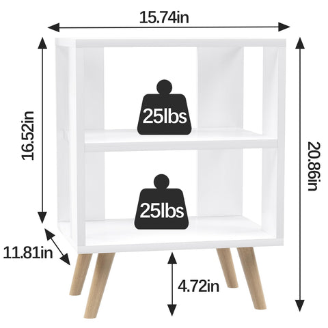 Aenuert Night Stand two-tier storage organizes remotes and magazines neatly.