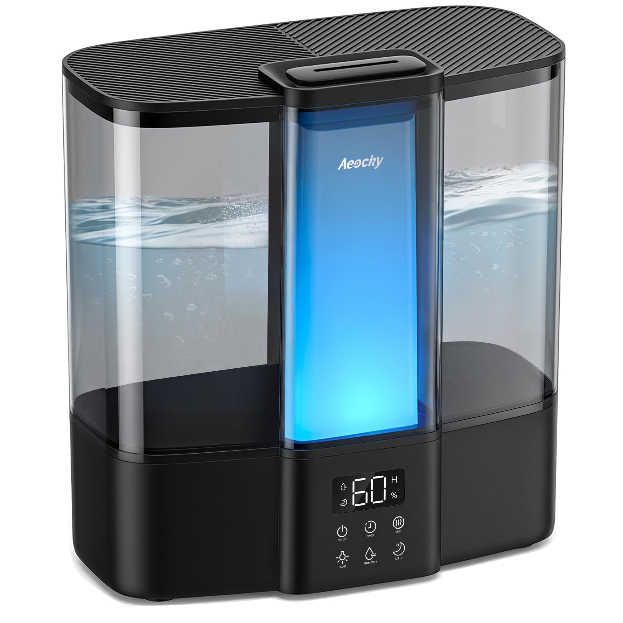 AEOCKY Geek-Level Humidifier front view promotes quiet mist for baby sleep.