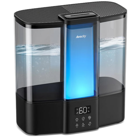 AEOCKY Geek-Level Humidifier front view promotes quiet mist for baby sleep.