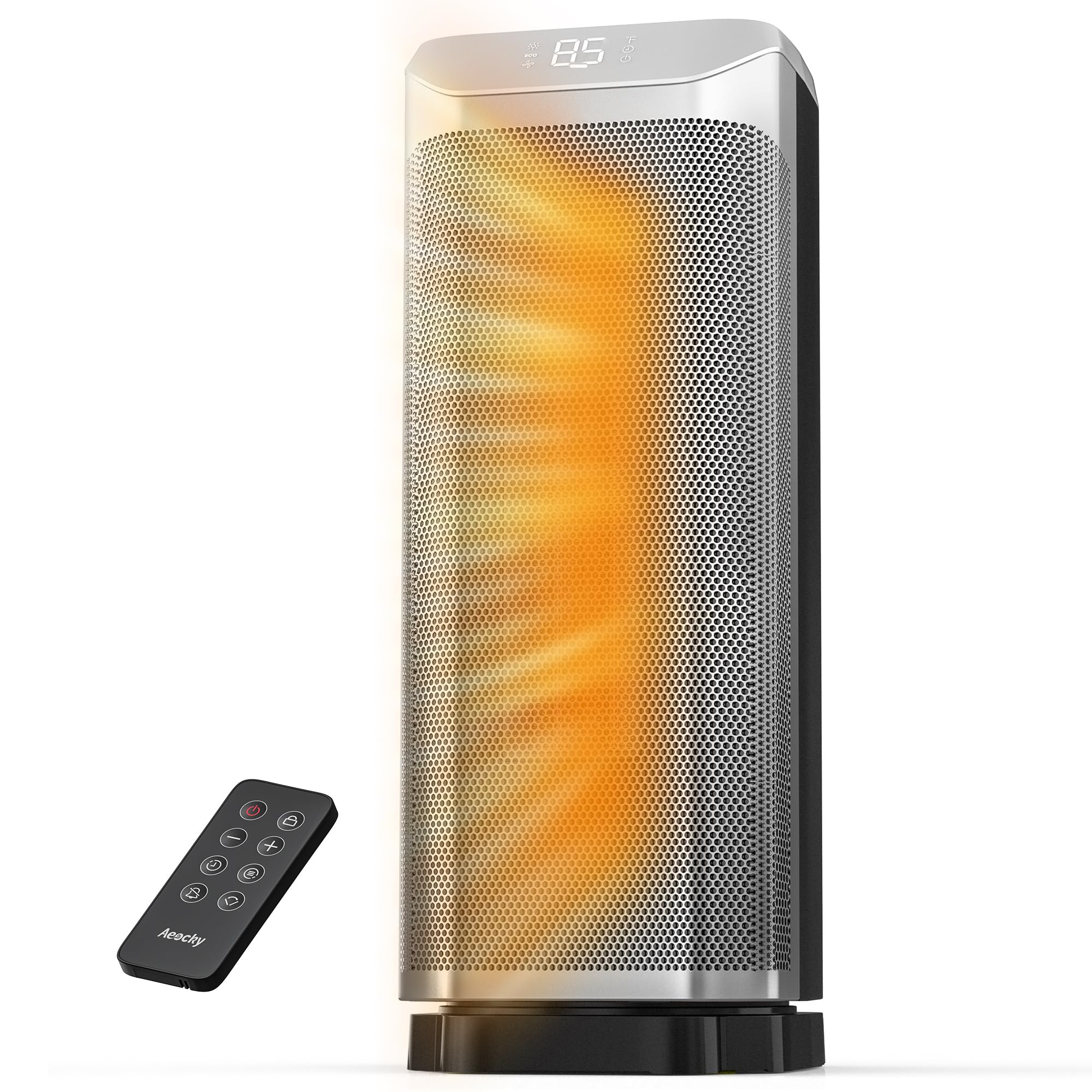 AEOCKY 1500W metal tower space heater with rapid warmth.