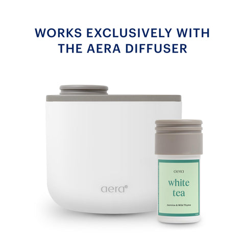 AERA Mini White Tea packaging-box displaying recyclable packaging and responsible sourcing