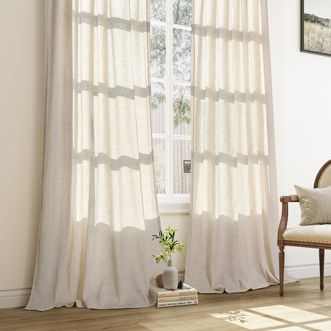 Aersas back-tab hanging style hides the rod for a clean look.