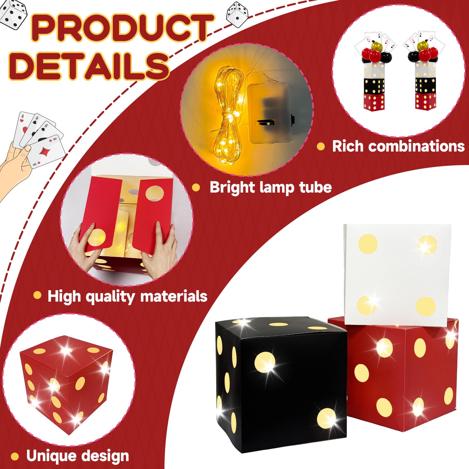 AerWo eleven-inch LED dice box highlights a bold color scheme.