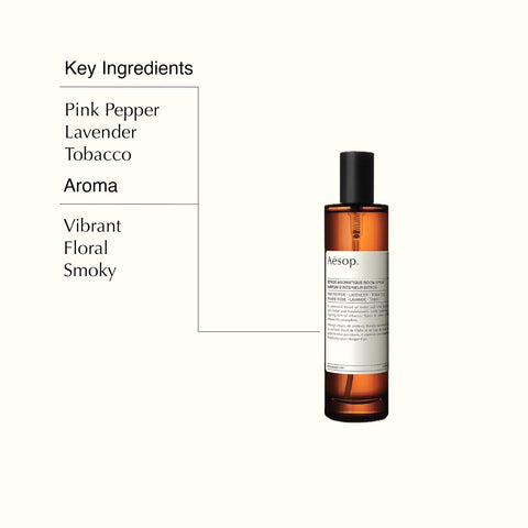 Aesop Istros tobacco smoke hint adds warmth to the atmosphere.