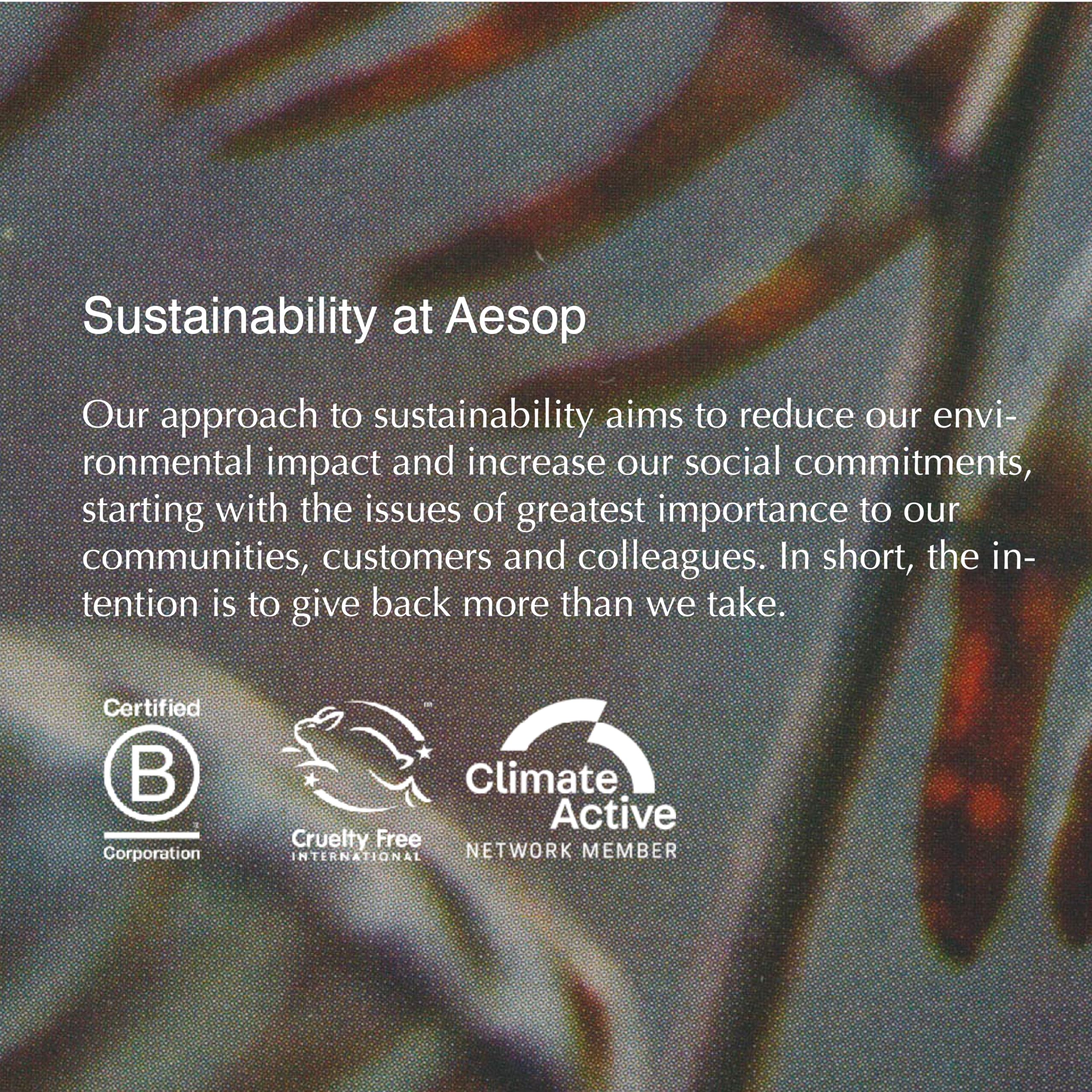 Aesop Olous Aromatique eco-packaging with recycled plastic bottles