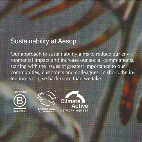 Aesop Olous Aromatique eco-packaging with recycled plastic bottles