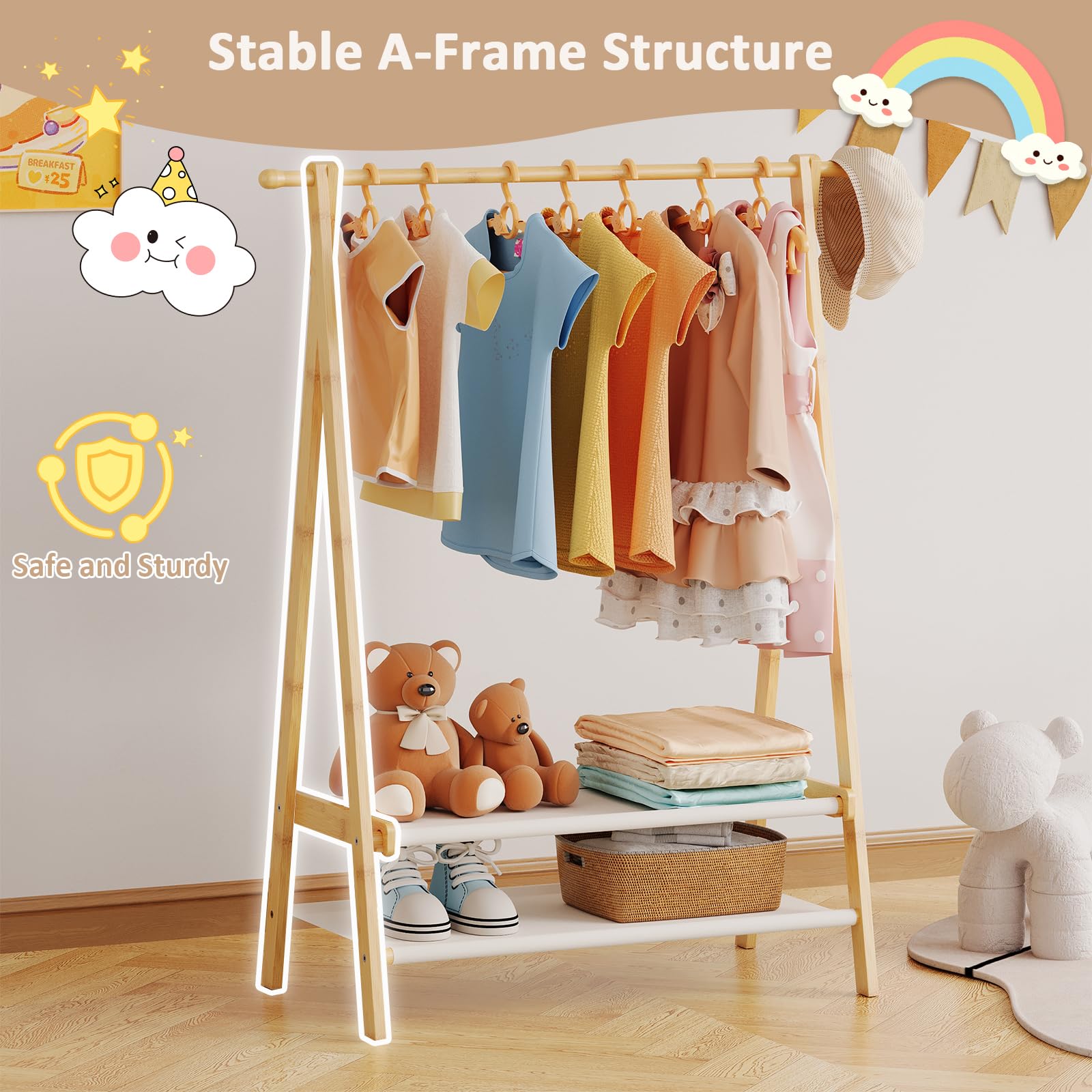 Aetherika Kids Rack easy-assembly includes clear instructions and hardware.
