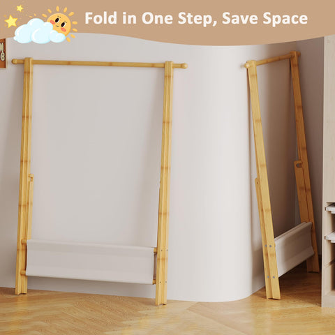 Aetherika Kids Rack foldable-design enables compact storage when not in use.