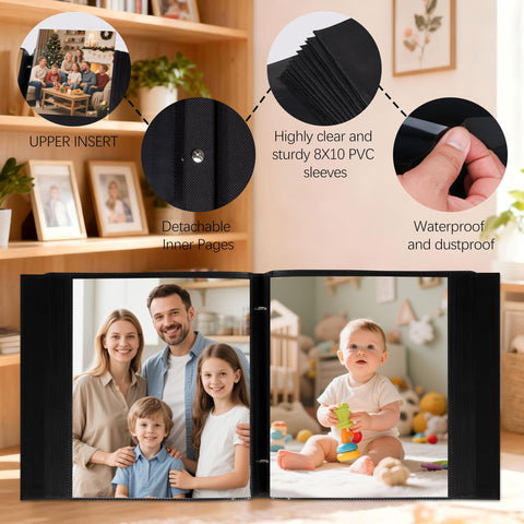Aevdor 200-pocket 8x10 photo album linen cover offers soft, durable protection.
