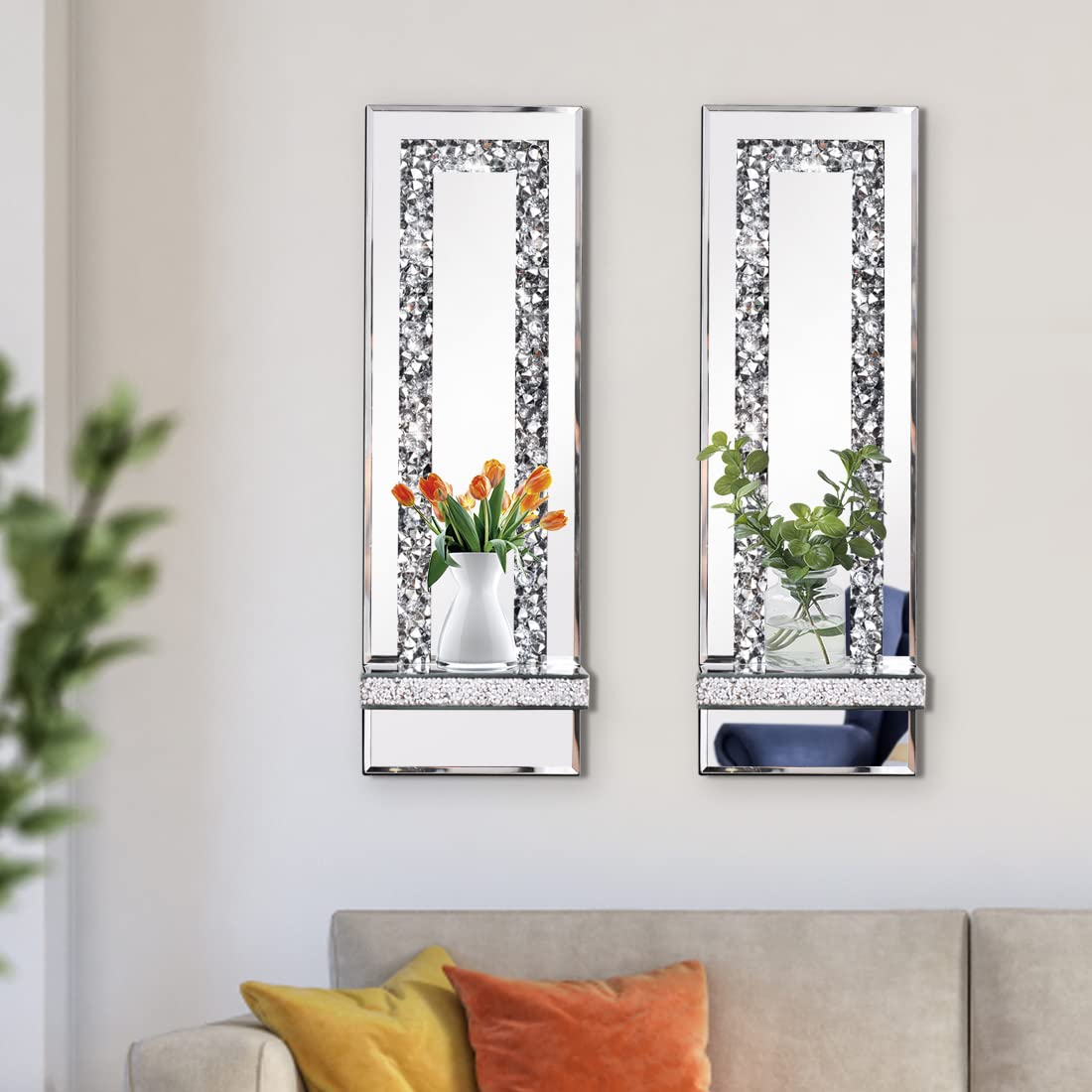 Aeveco Sconce with crystal shelf provides a stable display surface for candles
