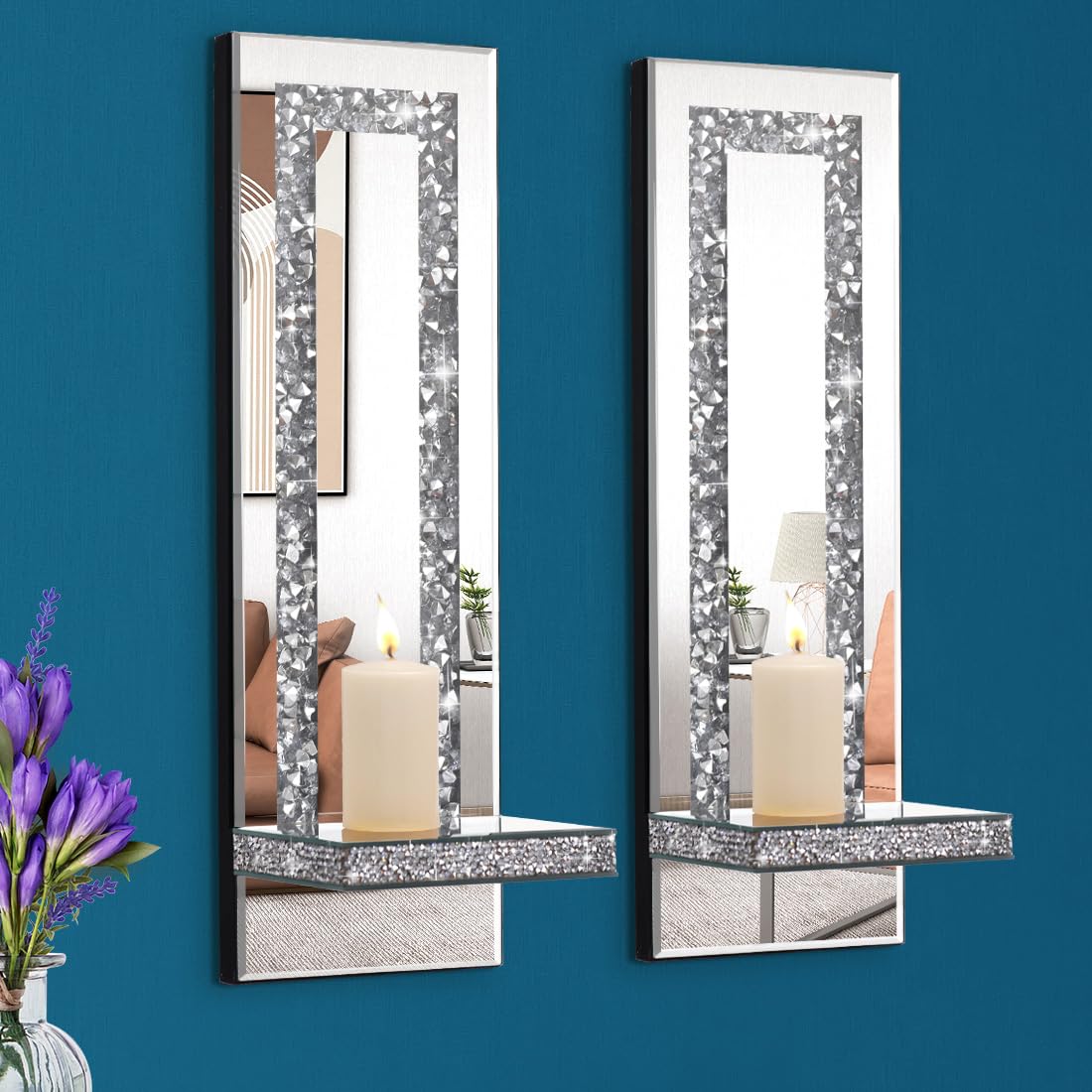 Aeveco Crystal Crush Diamond Sconce with rectangle stripe style4 for stylish wall accents