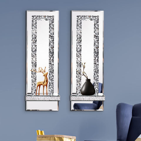 Aeveco Diamond rectangle design elevates decor with modern glam and reflective accents