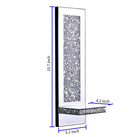 Aeveco Crystal Crush Diamond Sconce mirrored frame adds dining area sparkle.