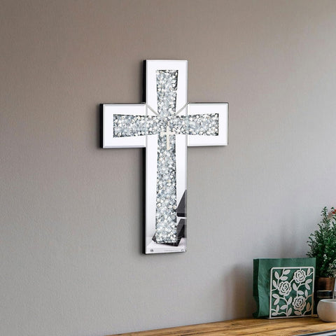 Aeveco living room cross art brings reflective light and contemporary style