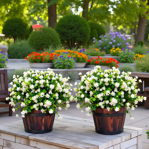 AevrBlos realistic artificial flowers in a window box for a natural look.