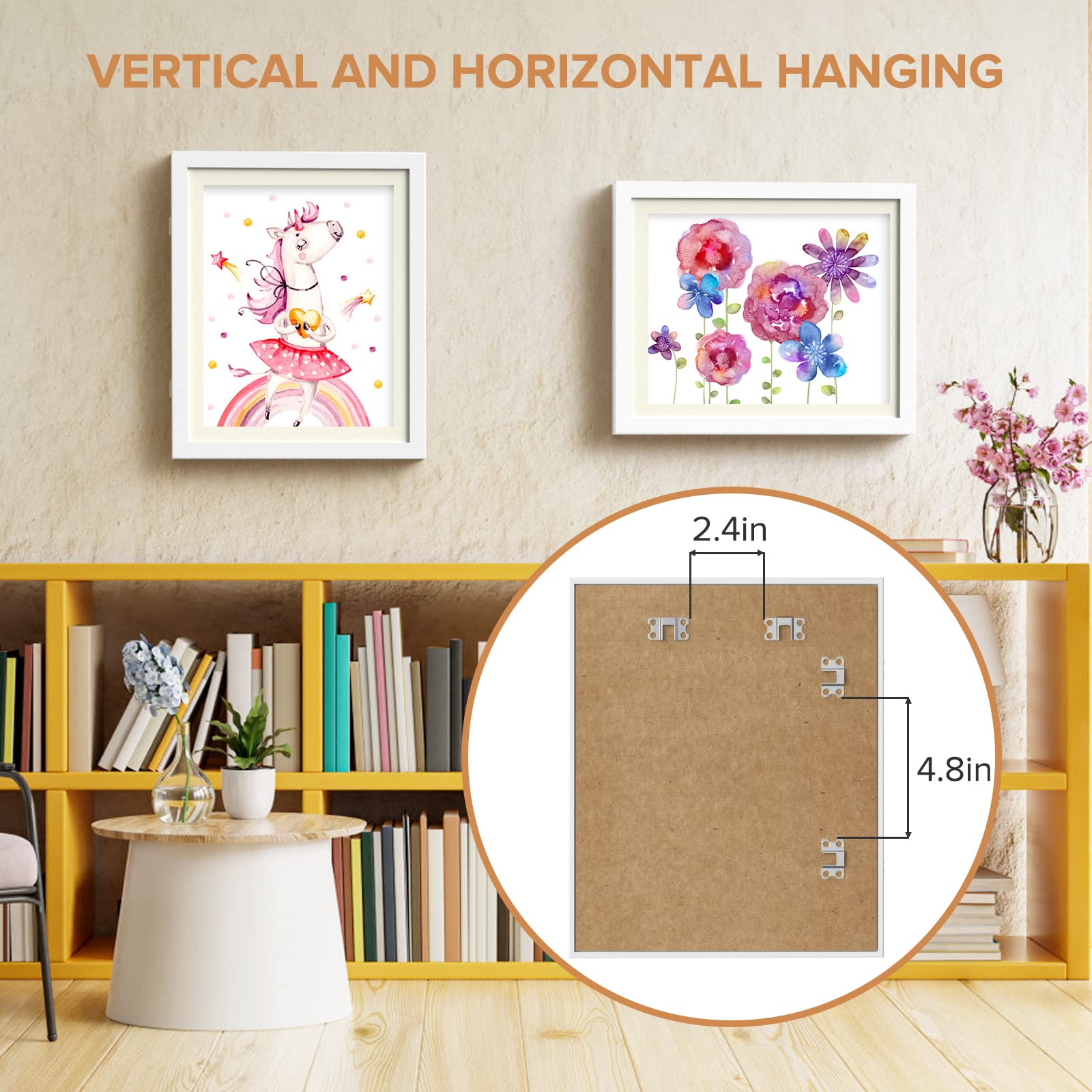 AFEION 8x10.5 with mat frame demonstrates organized display of children artwork.
