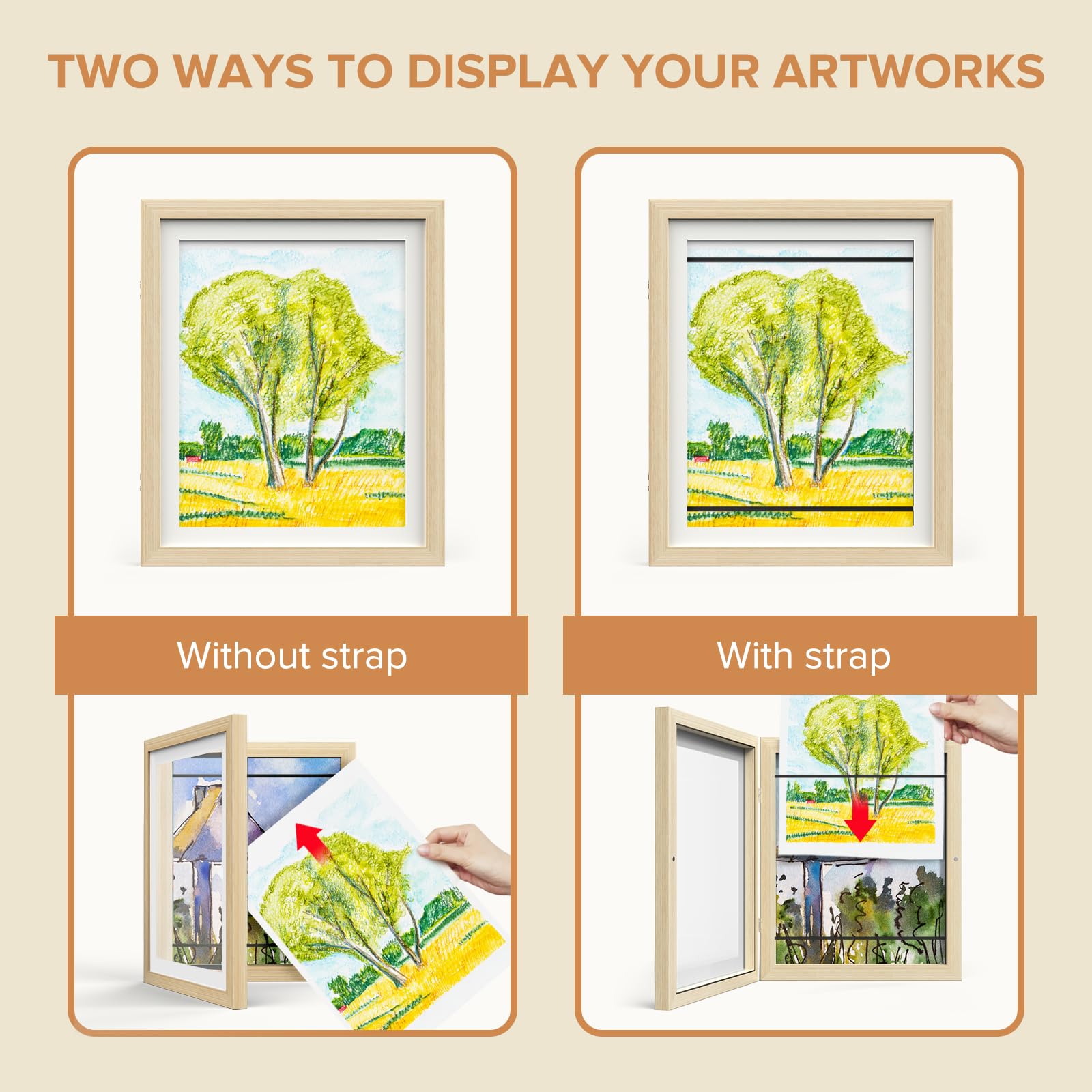 AFEION wall display showcases up to 50 pieces for a vibrant home gallery