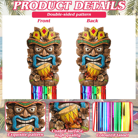 Affrolling Hawaiian wall banner decor in wooden look adds tropical vibe