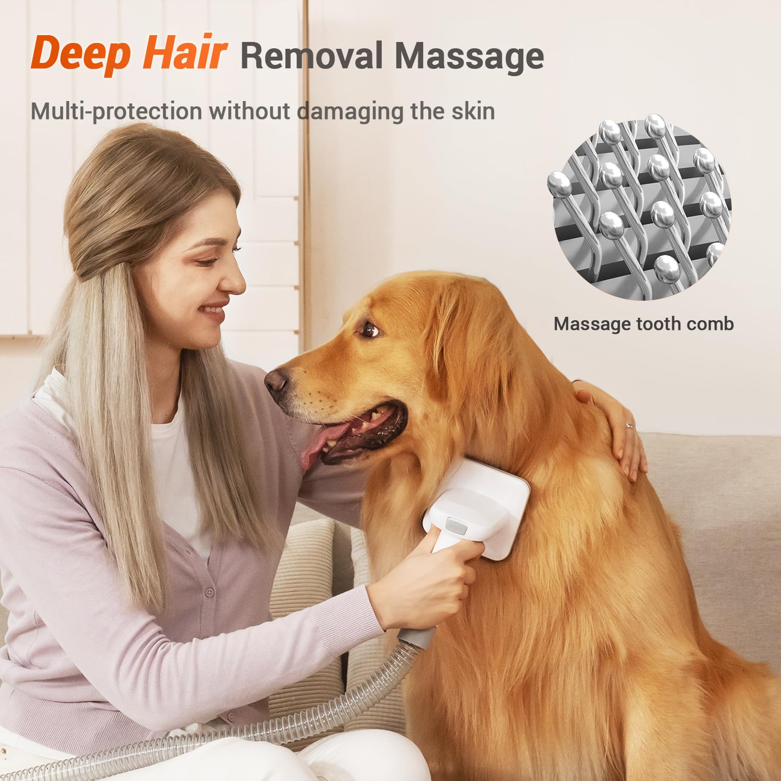 Afloia 364 bristles at 35-degree angle reach every fur area gently.