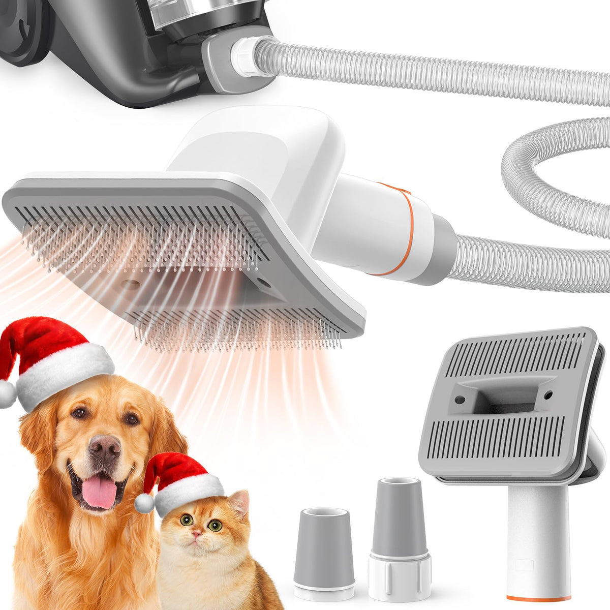 Afloia dog brush vacuum attachment for efficient pet hair removal during grooming sessions.